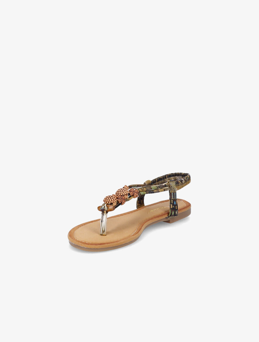 Nu-pieds à empiècements en bois - Vert - 3