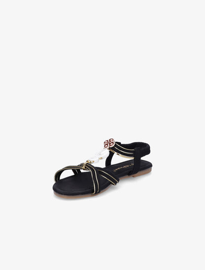 Nu-pieds à empiècements effet marbre - Noir - 4