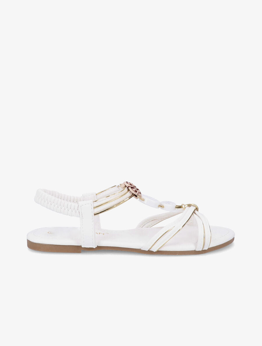 Nu-pieds à empiècements effet marbre - Blanc - 2