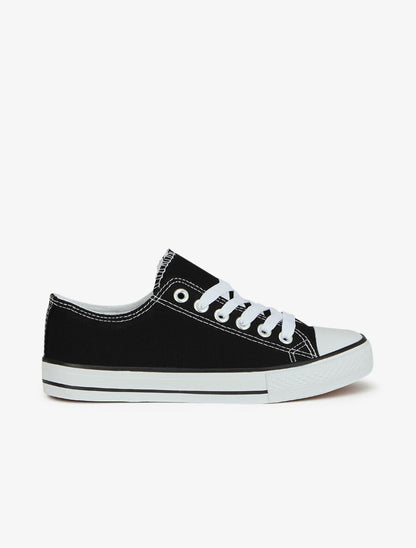 Tennis basse en toile - Noir - 1