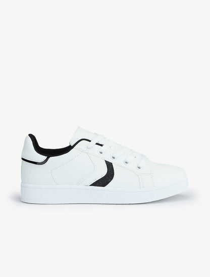 Sneakers à bandes pailletées - Noir - 5