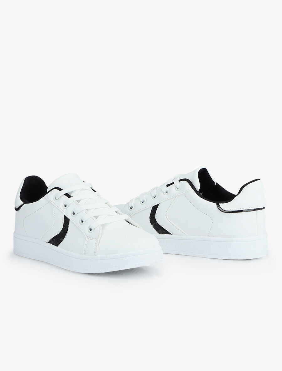 Sneakers à bandes pailletées - Noir - 4