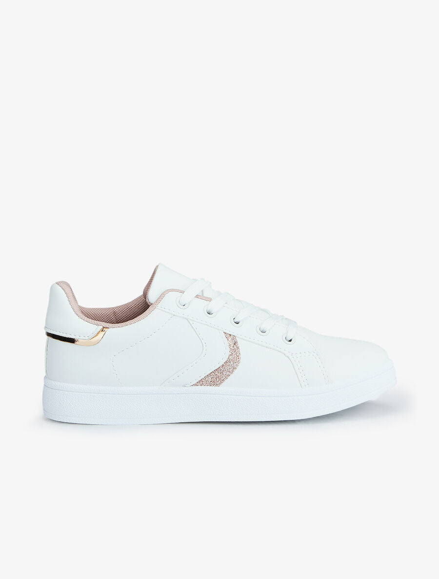 Sneakers à bandes pailletées - Rose - 1