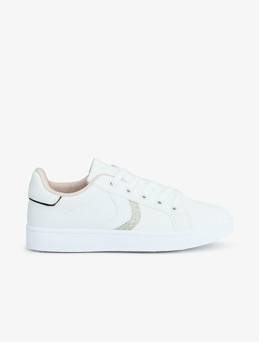 Sneakers à bandes pailletées - Or - 5