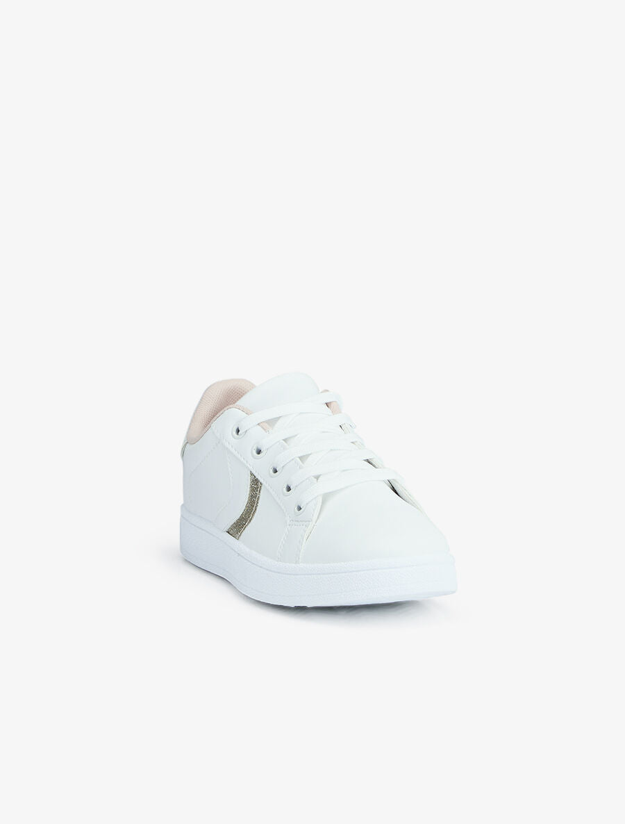 Sneakers à bandes pailletées - Or - 2