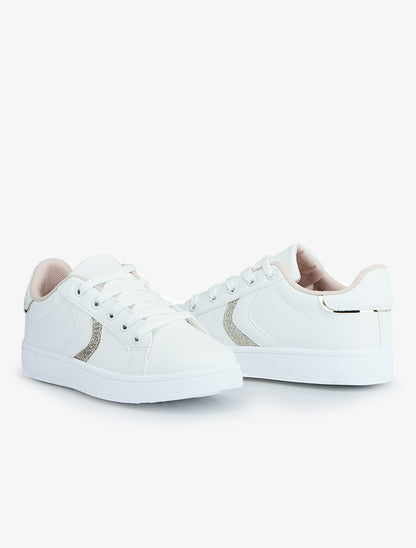 Sneakers à bandes pailletées - Or - 4