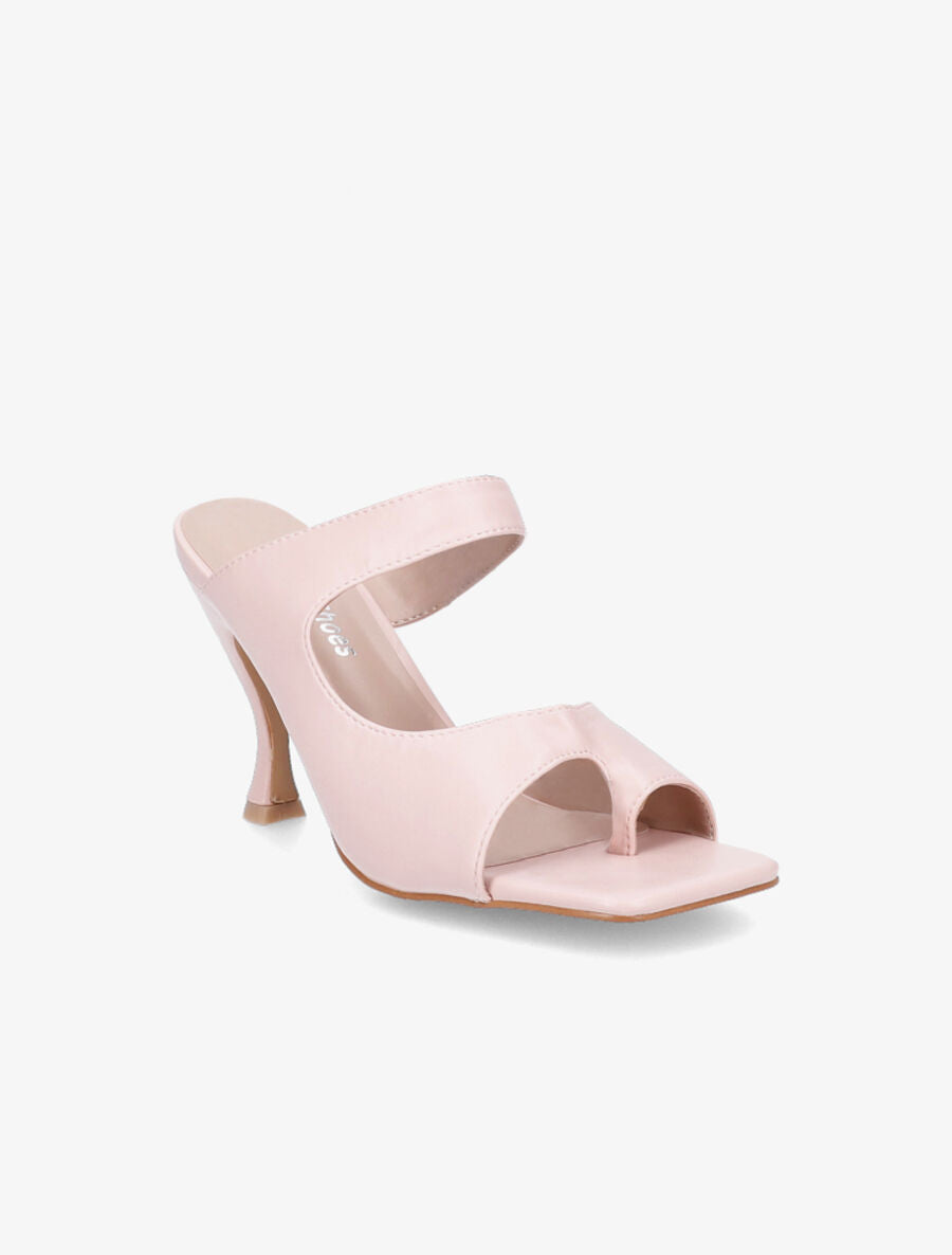 Mules asymétriques à entredoigt - Rose - 2