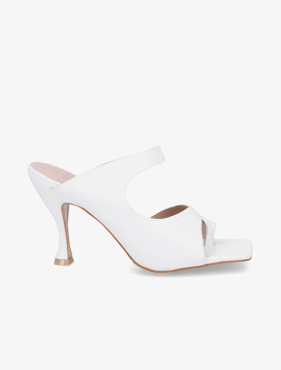 Mules asymétriques à entredoigt - Blanc - 1
