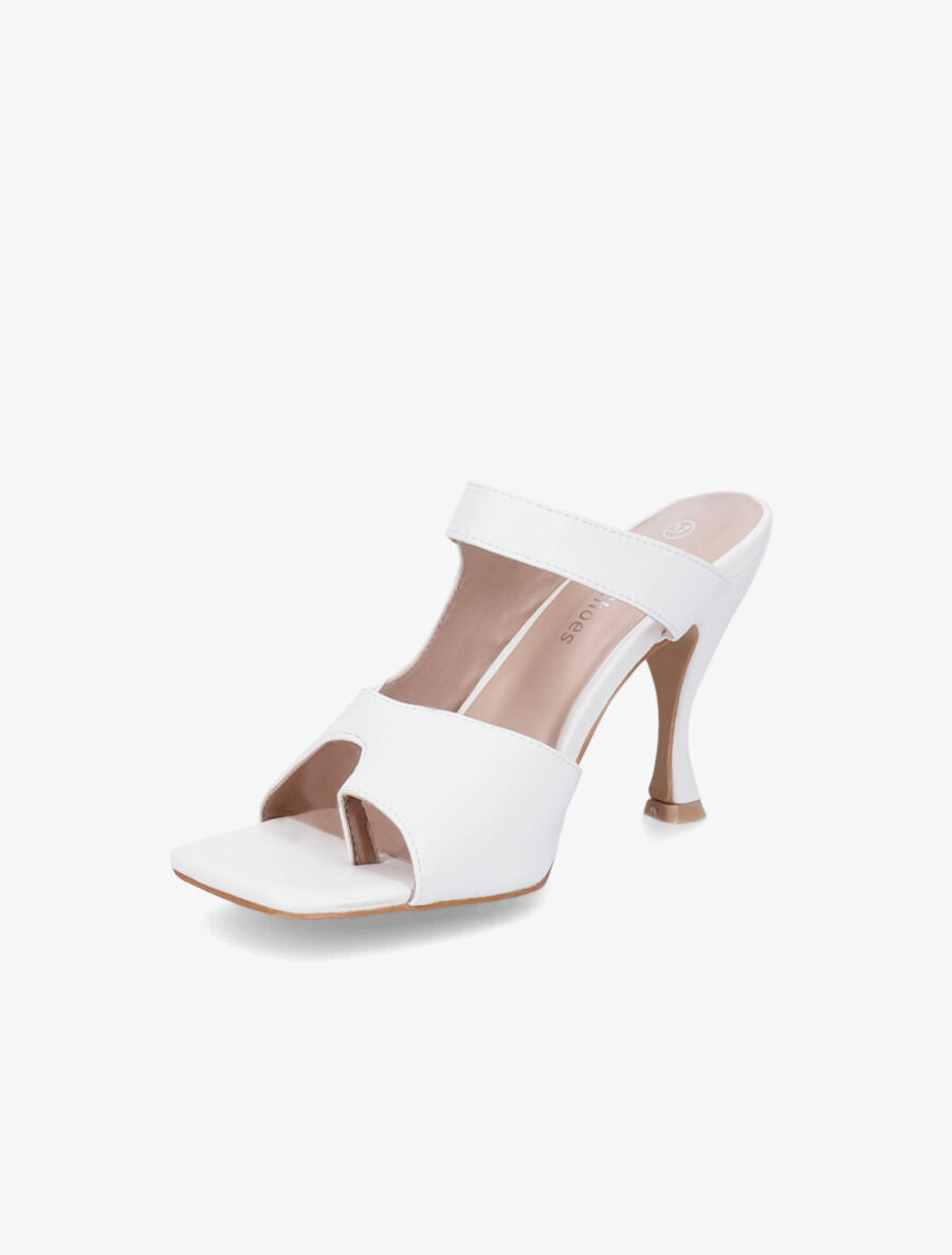 Mules asymétriques à entredoigt - Blanc - 3
