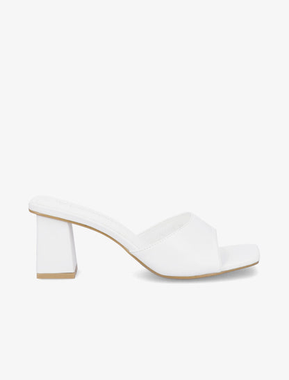 Mules à bout carré - Blanc - 6