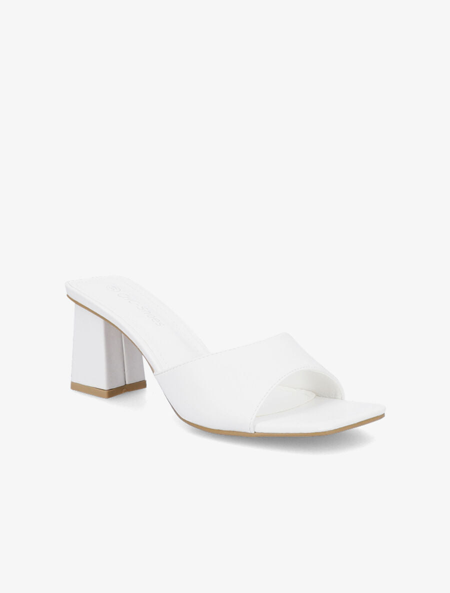 Mules à bout carré - Blanc - 2
