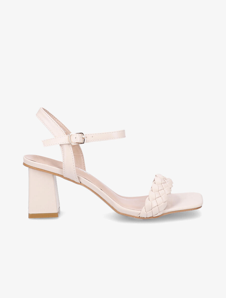 Sandales tressées à bout carré - Beige - 5