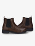 Bottines en simili à contrefort effet croco - Marron - 1