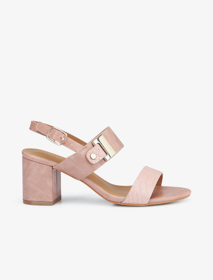 Sandales à boucle métallique - Rose - 1