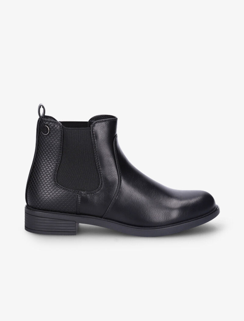 Bottines en simili à contrefort effet croco - Noir - 2