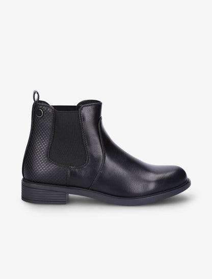 Bottines en simili à contrefort effet croco - Noir - 2