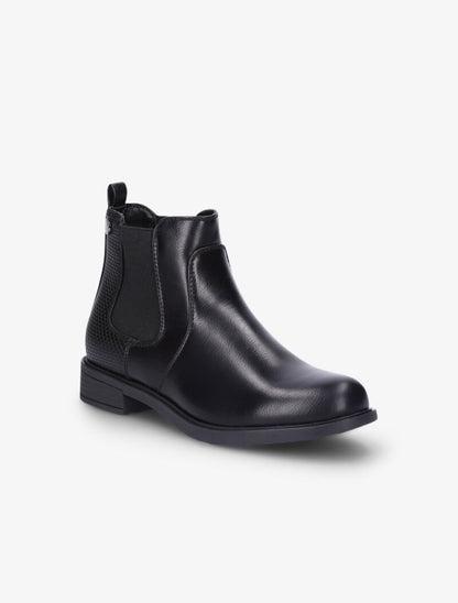 Bottines en simili à contrefort effet croco - Noir - 3