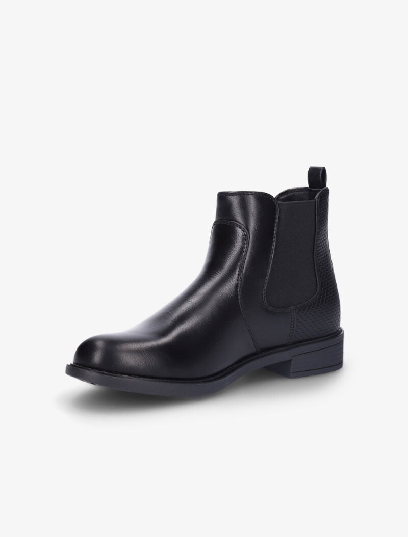 Bottines en simili à contrefort effet croco - Noir - 4