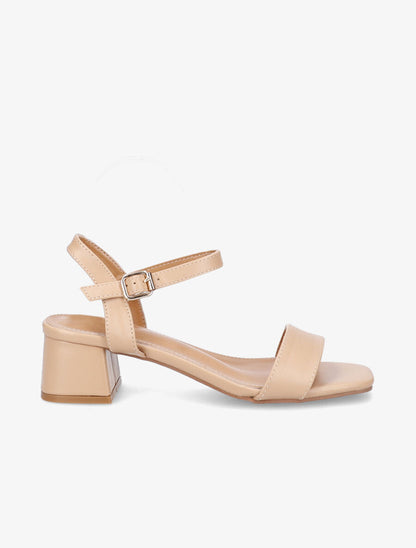 Sandales classiques unies en simili - Beige - 1