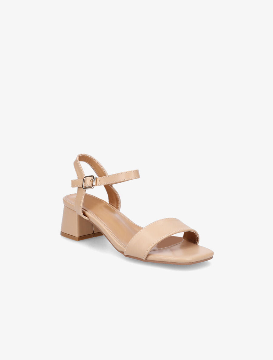 Sandales classiques unies en simili - Beige - 2