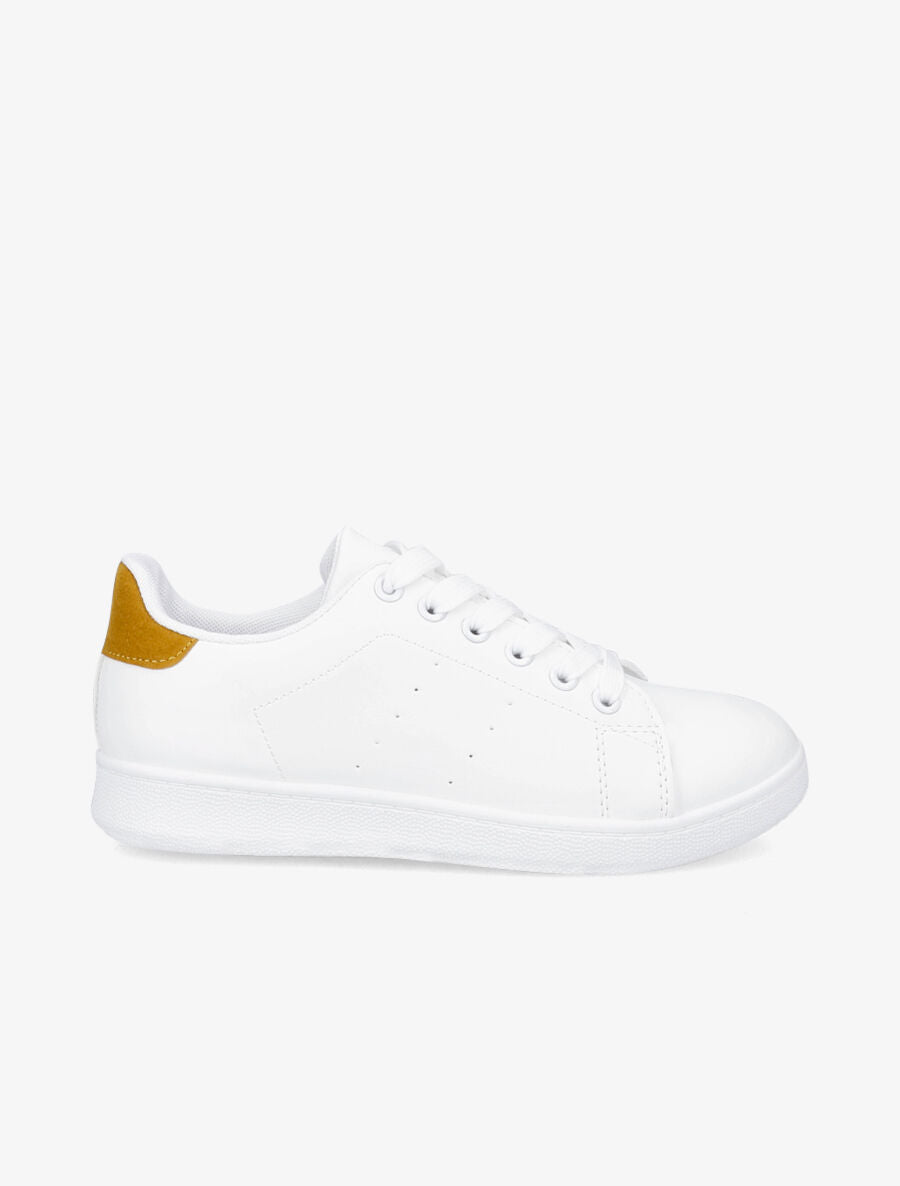 Sneakers à contrefort en suédine - Jaune moutarde - 5