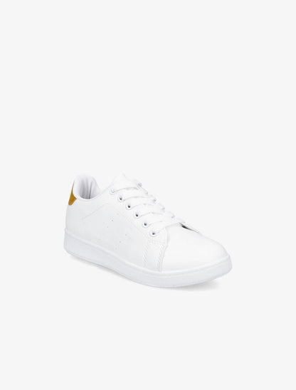 Sneakers à contrefort en suédine - Jaune moutarde - 2