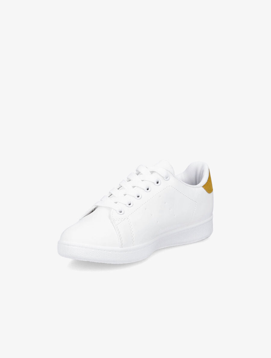 Sneakers à contrefort en suédine - Jaune moutarde - 3