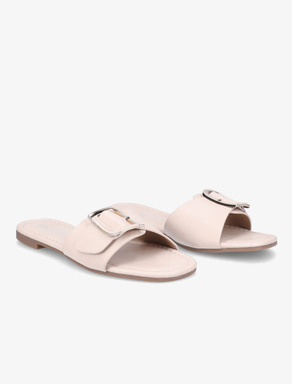 Mules plates à boucle carrée - Rose - 4