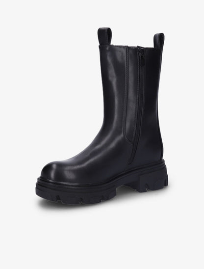 Boots montantes à semelles crantées et chevilles élastiquées - Noir - 4