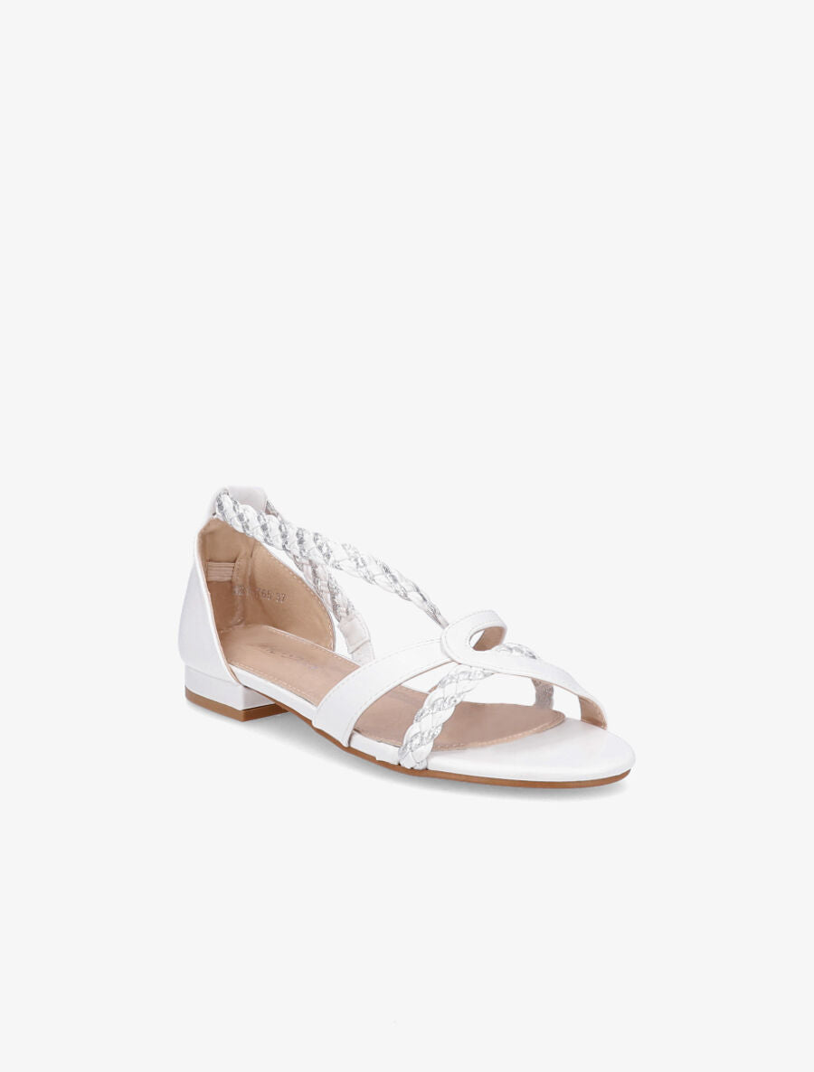 Nu-pieds à brides tressées et irisées - Blanc - 2