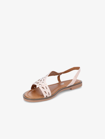 Nu-pieds à brides ornées de strass - Rose - 3