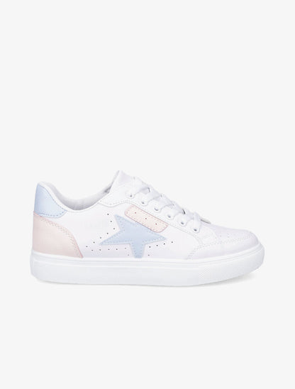 Tennis simili motif étoile - Blanc/bleu ciel - 1