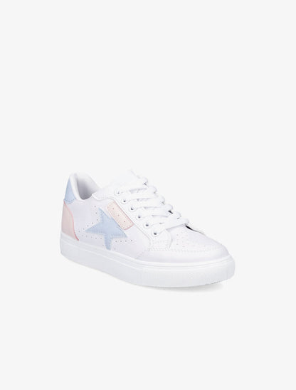 Tennis simili motif étoile - Blanc/bleu ciel - 2