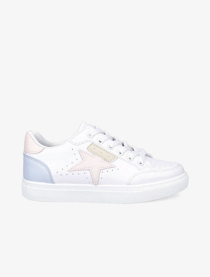Tennis simili motif étoile - Blanc/rose - 1
