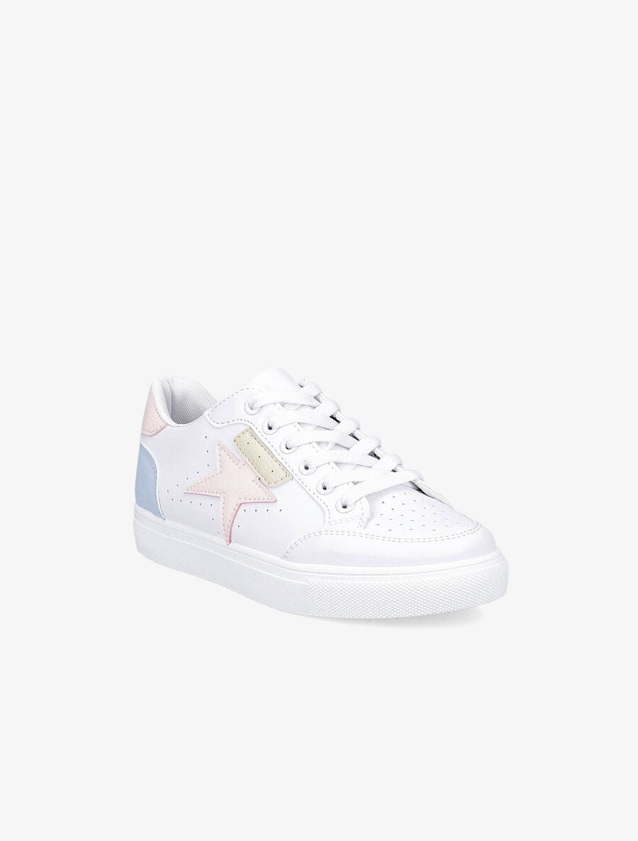Tennis simili motif étoile - Blanc/rose - 2