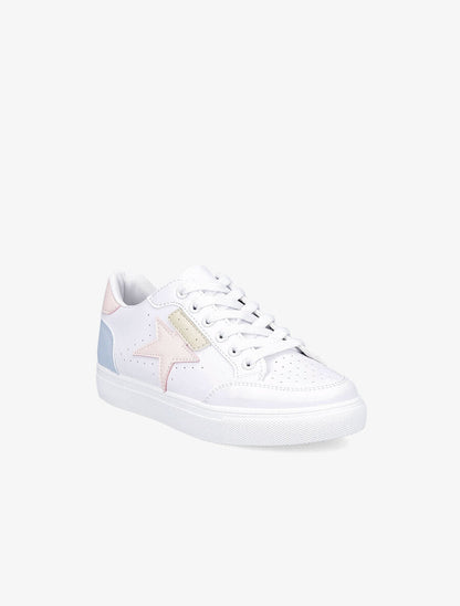 Tennis simili motif étoile - Blanc/rose - 2