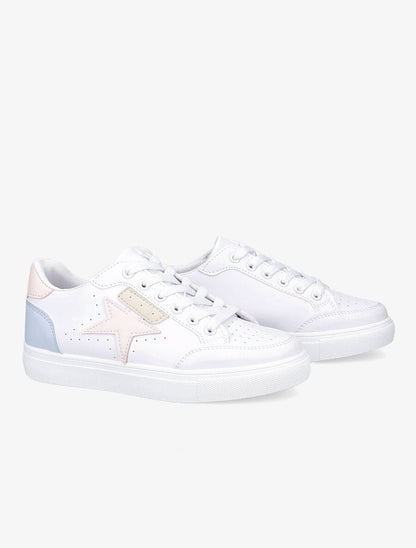Tennis simili motif étoile - Blanc/rose - 4