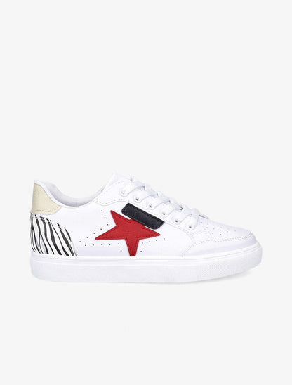 Tennis simili motif étoile - Blanc/rouge - 5