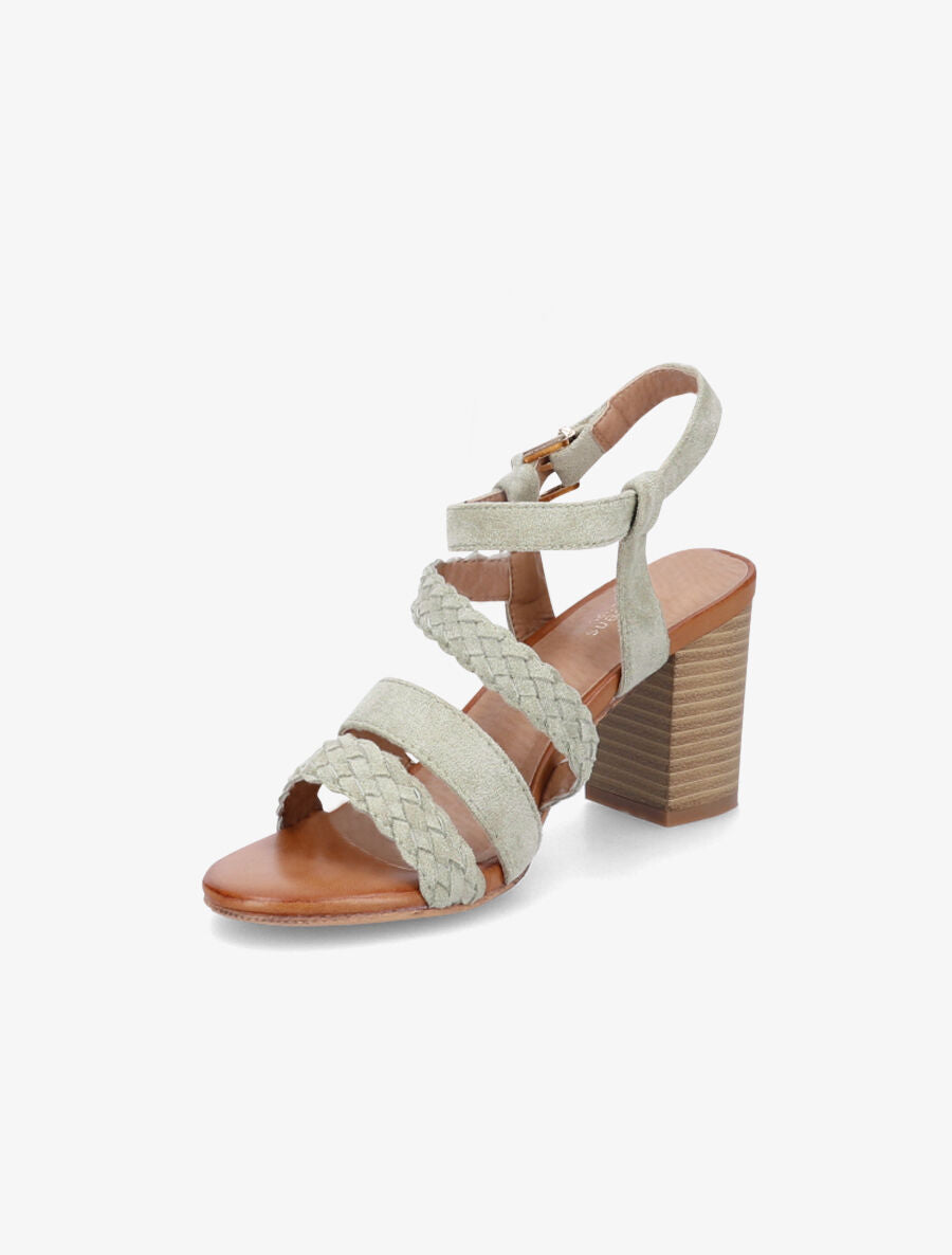 Sandales en suédine à multi brides - Vert d&