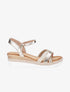 Sandales compensées à brides irisées et tressées - Or - 5