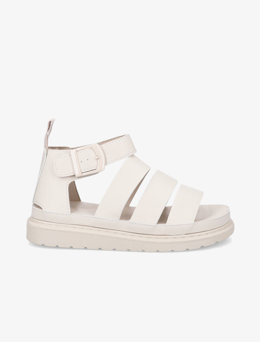 Sandales à brides en simili - Beige - 1