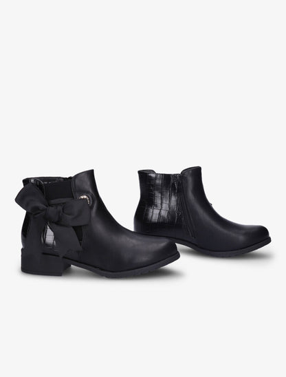 Bottines à noeud décoratif - Noir - 4