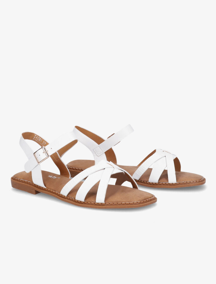 Nu-pieds à ganses texturées - Blanc - 4