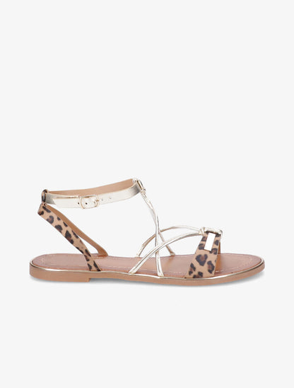 Nu-pieds à ganses et brides irisées - Léopard - 1