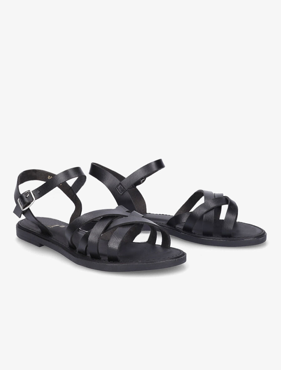 Nu-pieds à ganses entrelacées - Noir - 5