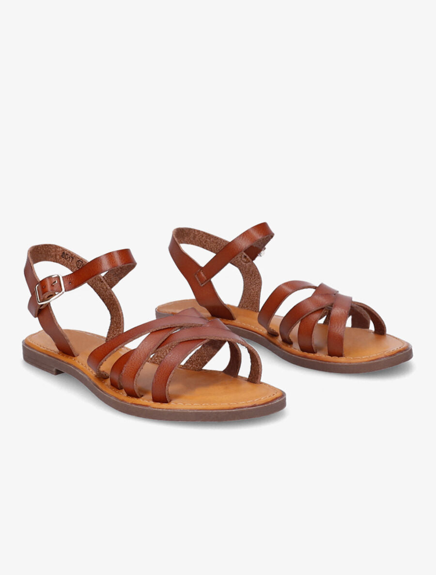 Nu-pieds à ganses entrelacées - Camel - 5