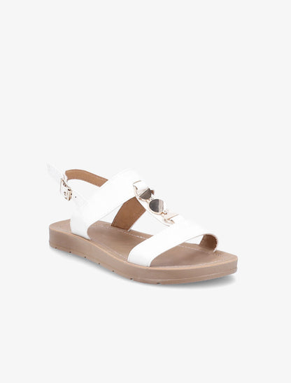 Nu-pieds à bride en T bijou - Blanc - 3