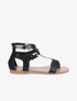 Nu-pieds en simili à bride effet python - Noir - 1