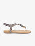 Nu-pieds imprimées à empiècements bois - Marron - 5