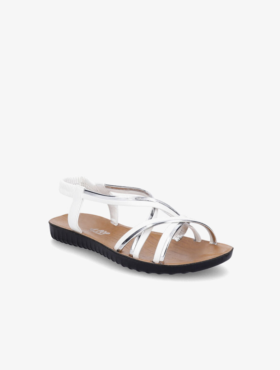 Nu-pieds à brides métalisées - Blanc - 3